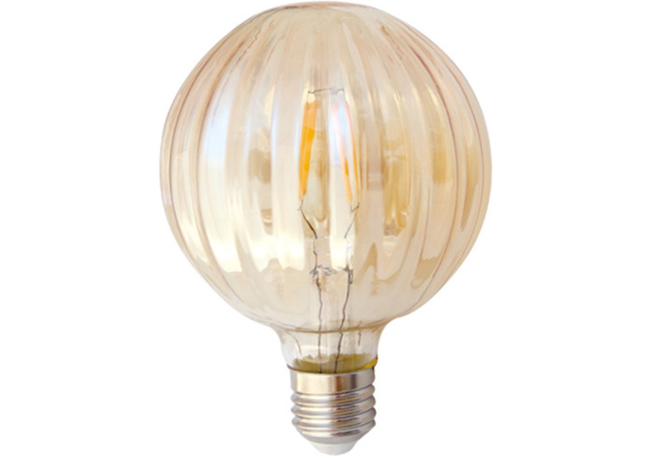 Groenovatie E27 LED Filament Geribbeld Goud Globelamp 4W Extra Warm Wit Dimbaar