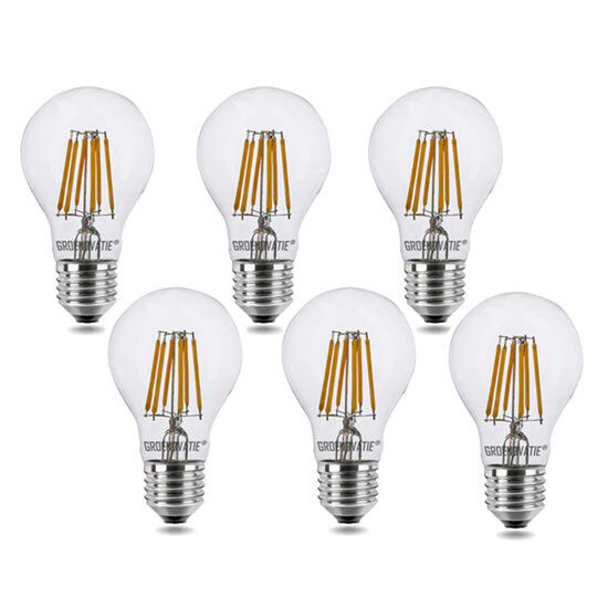 Groenovatie E27 LED Filament lamp 6W Warm Wit Dimbaar 6-Pack