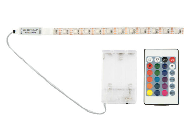 Groenovatie RGB LED Strip Waterdicht Op 3xAA Batterijen, Onderbouw