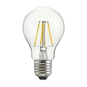 Filament dekorpære, LED, kan dimmes, E27, 4W, Ø 60 mm rav Transparent