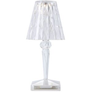 Kartell Battery Table Lamp 9140, Transparent Crystal, Incl. Led 1,2w 130lm 2700k