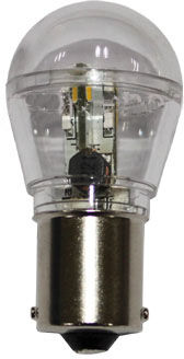 12V BAY15d rundtlysende 0,7W 16 SMD led pære med kuppel, varm