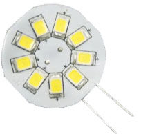 12V G4 sidepinner 1,5W 9 SMD2835 led pære, varmhvit