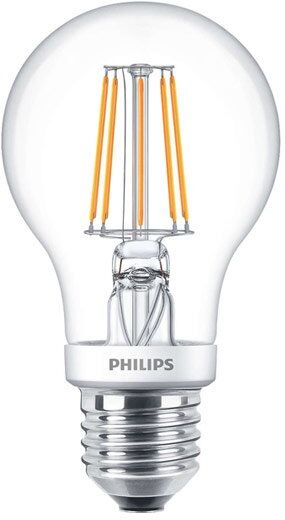 E27 Philips Filament E27 LED-lyspærer 4,5W (40W) (Pære, Klart, Kan dimmes)