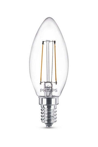 E14 Philips Filament E14 LED-lyspærer 2W (25W) (Lys, Klart)