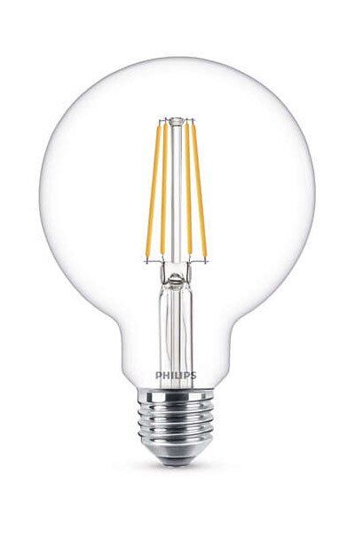 E27 Philips Filament E27 LED-lyspærer 7W (60W) (Kule, Klart)