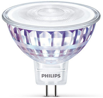 GU5.3 / MR16 (12V) Philips GU5.3 LED-lyspærer 7W (50W) (Spot, Kan dimmes)