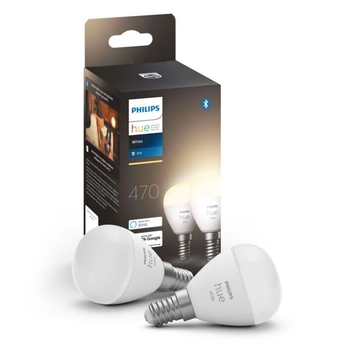 Philips Hue Luster Smart LED-pære E14 470 lm 2-pk.