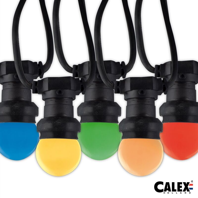 Calex 473450 Led Partylyskæde 10mtr M/10 Farvede Kronepære