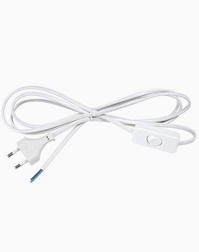 Airam ledningsbryter med 2,5 m kabel hvit 2,5A/250V