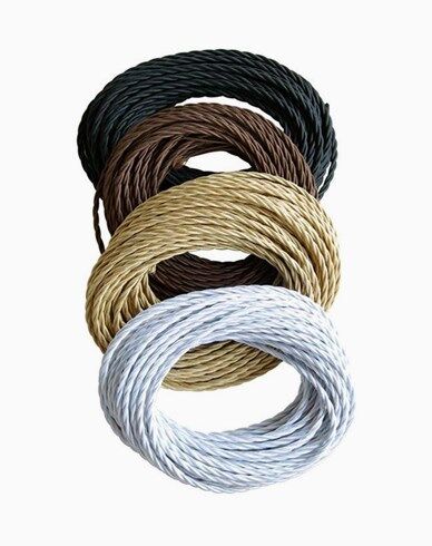 Texa Design vridd tekstil kabel - Hvit