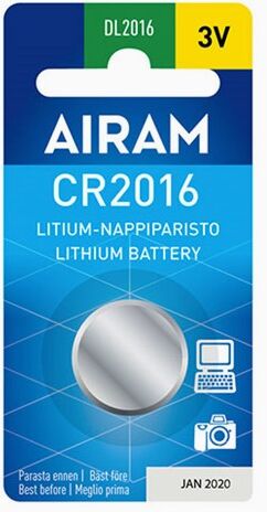 Airam CR2016 3V litium knappebatteri