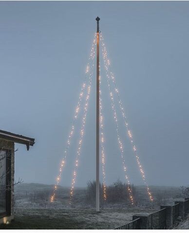 Konstsmide Flaggstangsl&#248;yfe 5x100 frost. Rav LED svart myk kabel 24V / IP44