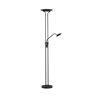 FISCHER & HONSEL Lampa stojąca LED Tallri, czarny, 180 cm, 2-punktowa, metal, CCT