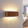 Lindby Benicio drewniany kinkiet LED kątowy, 37 cm