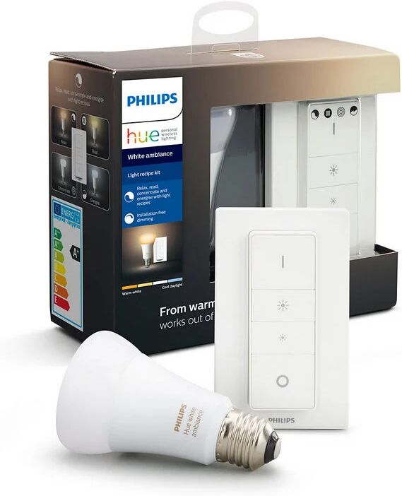 Philips hue white ambiance lâmpada led e27 8.5w branca + comando