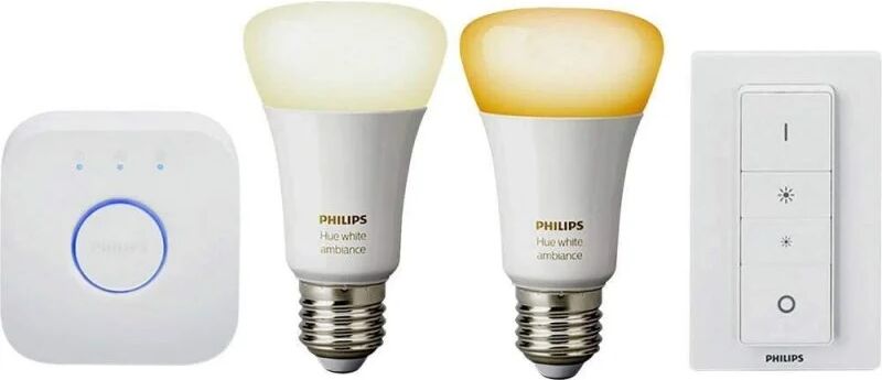 Philips hue white ambiance kit 2 lâmpadas led inteligentes e27 branco quente e frio