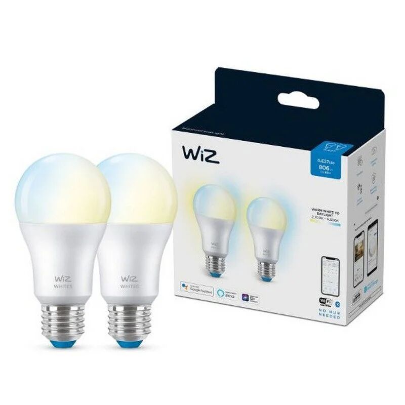 Wiz a67 whites 2x lâmpadas led wi-fi  e27 branco quente/neutro