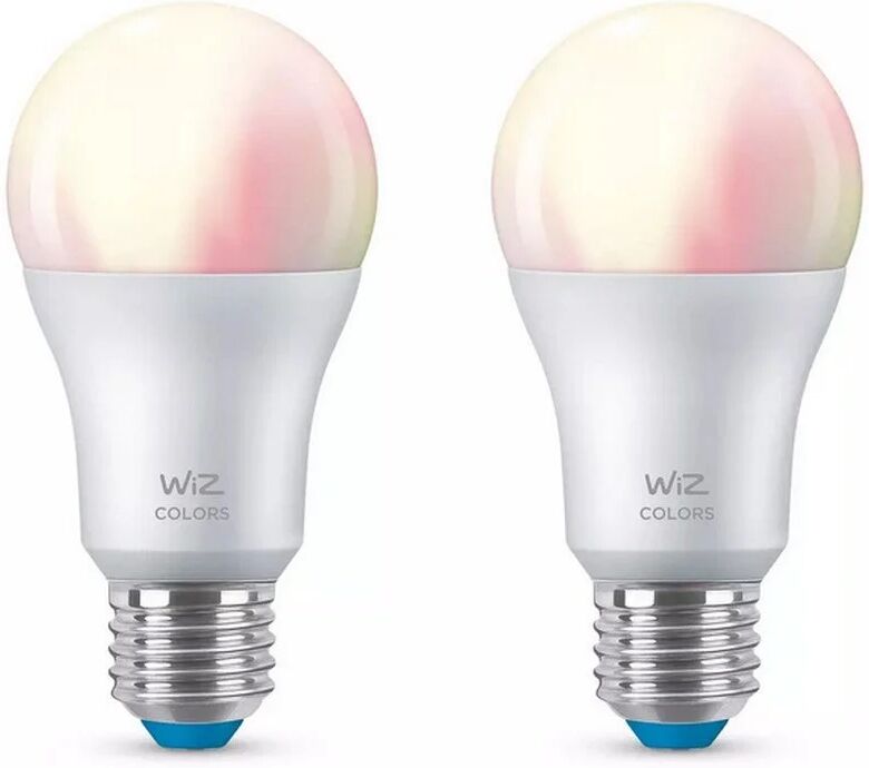 Wiz a60 colors 2x lâmpada inteligente wi-fi rgbw e27