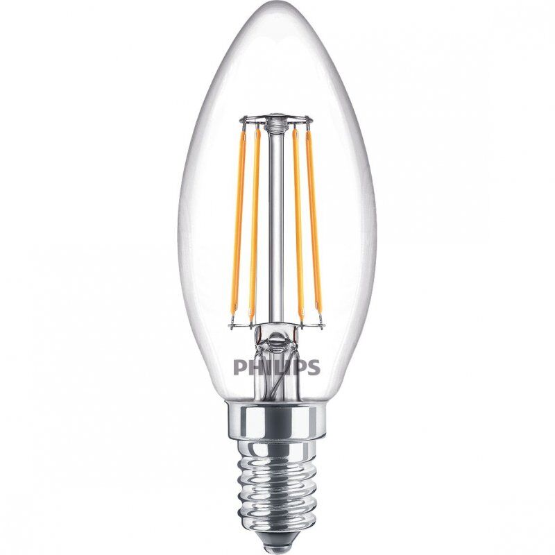 Philips 2x lâmpada led 40w b35 e14 luz branca quente 2700k