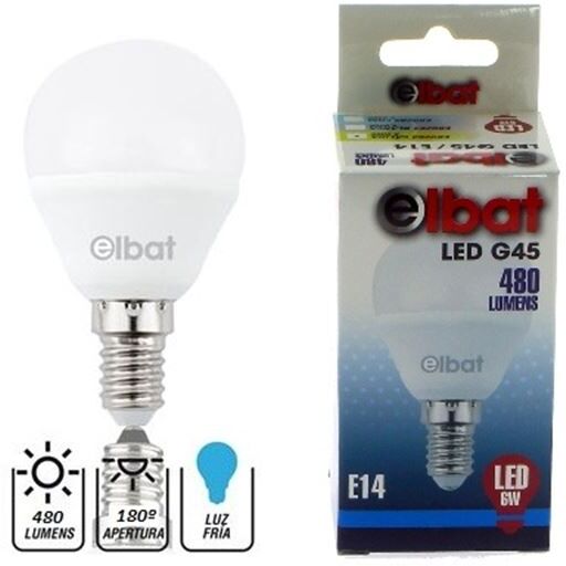 Elbat Lâmpada Led G45 6w 480lm E14 6500k - Elbat