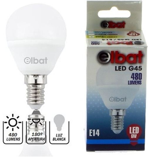 Elbat Lâmpada Led G45 6w 480lm E14 4000k - Elbat