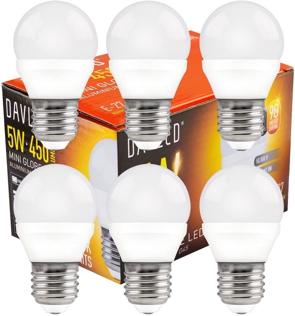 Davled Pack 6x Lampadas Led 220v E27 5w Branco Q. 3000k 450lm