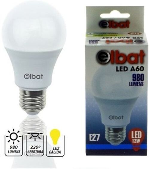 Elbat Lâmpada Led E27 A60 12w 3000k 980lm - Elbat