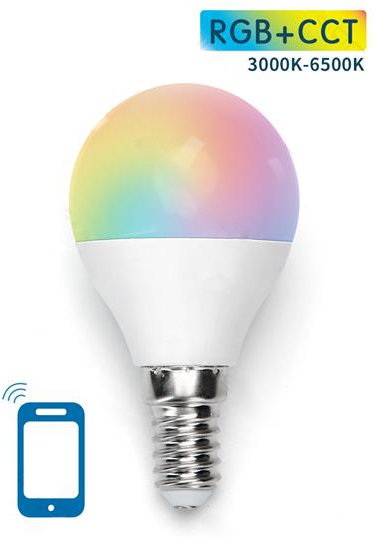 Default Lampada Smart Led E14 G45 220v 7w Rgb + Branco 3000k ~ 6500k Wi-fi