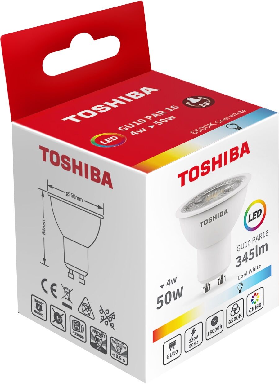 Toshiba Lâmpada Led Gu10 4w 6500k 345lm - Toshiba