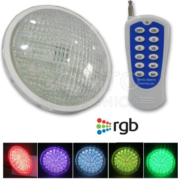 Default Lampada Led Par56 Rgb P/ Piscina 12vac 18w Ip68 C/ Comando