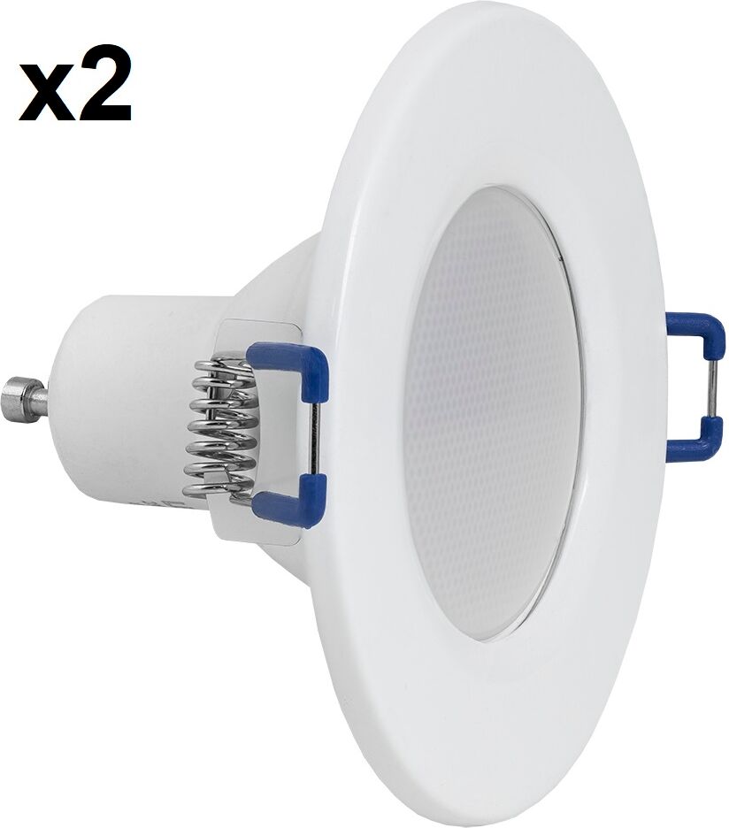 Default Pack 2x Lampadas Led Gu10 C/ Suporte Red. Branco Incluido 220v 7w Branco 4000k 700lm