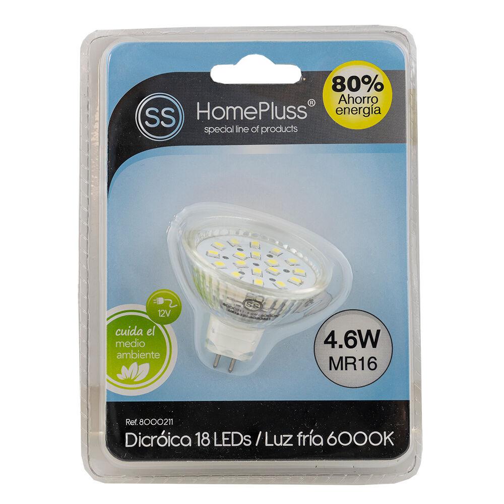 Homepluss Lampada Led 12v Mr16 4,6w Branco F. 6000k 320lm