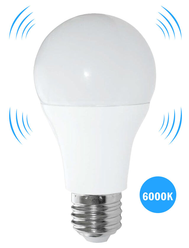 Luxtar Lampada Led A60 220v E27 8w Branco F. 6000k 800lm C/ Sensor Movimento