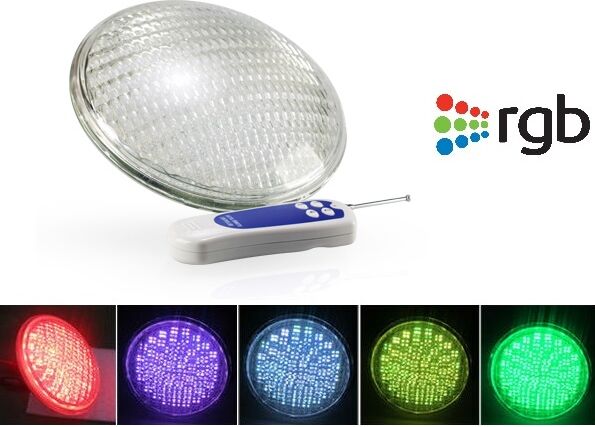 Default Lampada Led Par56 Rgb P/ Piscina 12vac 35w Ip68 3100lm C/ Comando Sem Fios