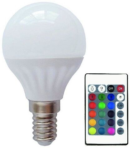 Well Lampada Led G45 220v E14 Rgb + Branco 4000k 5,5w C/ Comando