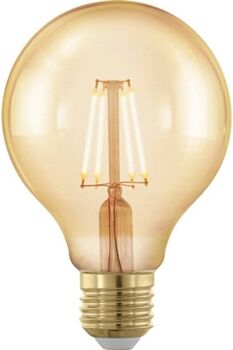 Eglo Lâmpada LED Decorativa G95 Amber 1700k (4 W - Casquilho: E27 - 1 Lâmpada - Luz Amarela)