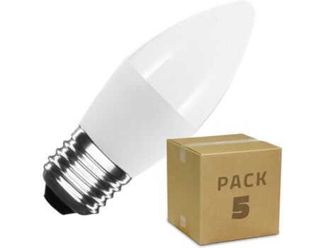 Ledkia Lâmpada LED 2800k (5 W - Casquilho: E27 - 10 Lâmpadas - Luz Branco Quente - 400 lm)