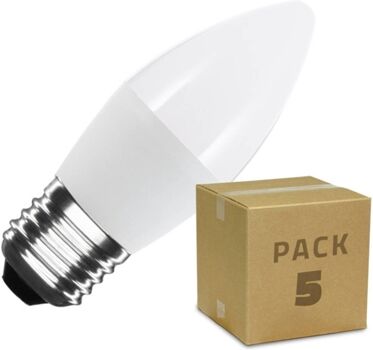 Ledkia Lâmpada LED 4000k (5 W - Casquilho: E27 - 5 Lâmpadas - Luz Branco Neutro - 400 lm)