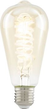 Eglo Lâmpada LED Decorativa Ambar Espiral E27ST64 (4 W - Casquilho: E27 - 1 Lâmpada - Luz Amarela)