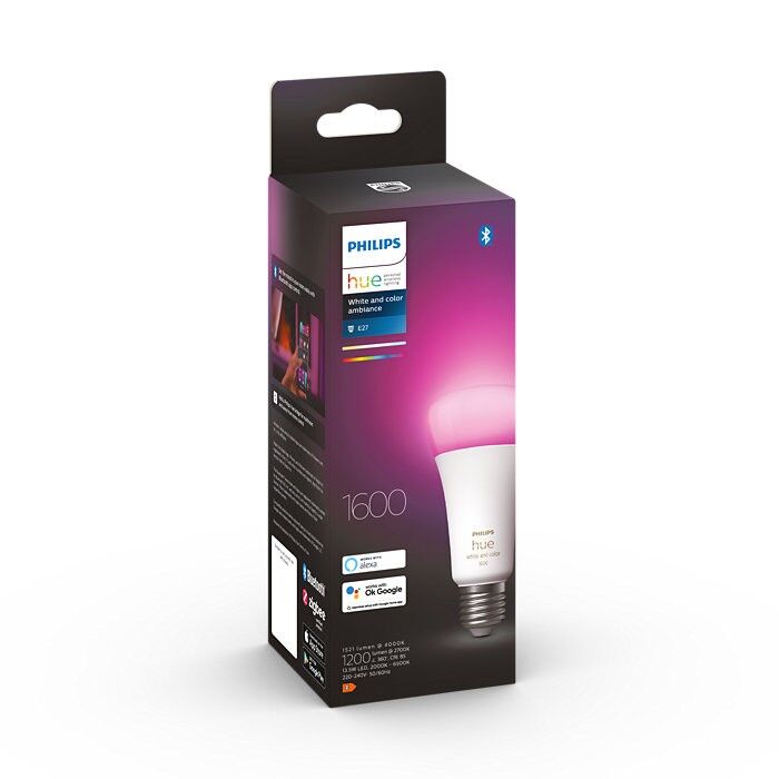 Philips Hue 8719514288157 LED žiarovka 1x13,5W   E27   1600lm   2000-6500K   RGB - White and color Ambiance, stmievateľné, Hue Switch, biela