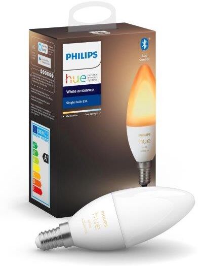 Philips Hue White Ambiance 8718699726294 LED žiarovka sviečka E14 5,2W B39 2200-6500K Bluetooth