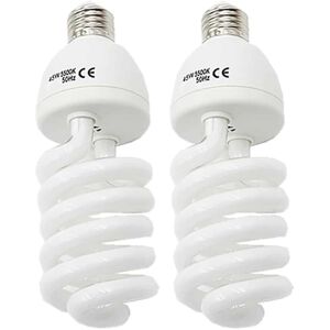 PyxelStudio 2 Packs 45W 5500K CFL Energy Saving Full Spectrum White Spiral Fluorescent Dayli