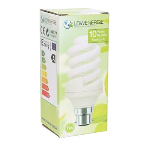 Lowenergie (304pk1) 11W (=65W) Energy Saving Spiral CFL 2700K Warm White Light Bulb E14 Sma