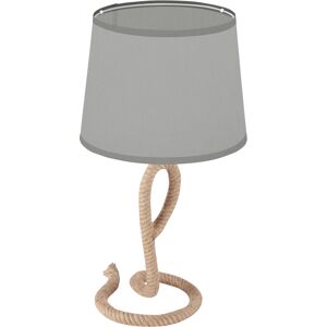 HOMCOM Farmhouse Table Lamp with Rope Base for E27 LED Halogen Bulb, Desk Fabric Light, Bedroom, Living room, Study