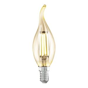 EGLO E14 LED Edison lamp, amber vintage filament candle light bulb, retro lighting, 4 watt (equivalent to 26 watt), 270 lumen, warm white glow, 2200 Kelvin, CF35, Ø 1.4