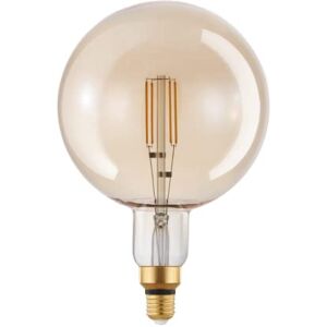 EGLO Dimmable E27 filament LED light bulb Big Size, extra-large amber vintage Edison globe lamp, drop shape, 4.5 watt (equivalent to 40 watt), 470 lumen, warm white glow, 2200 Kelvin, G200, Ø 8