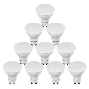 paul russells GU10 LED Bulbs – Pack of 10-45W Spotlight Equivalent, 7W 600lm Energy Saving Light Bulbs, 100° Wide Beam - 6500K Daylight Frosted - Non-Dimmable Lamps