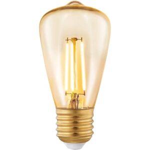 EGLO E27 LED lamp, 3 step dimmable amber vintage filament light bulb, piston-shaped Edison lamp for retro lighting, 3.5 watt, warm white glow, 2200 Kelvin, ST48, Ø 1.9