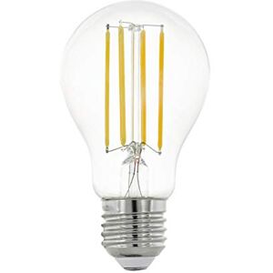 EGLO LED filament light bulb, standard E27 Edison lamp for retro lighting, 8 watt (equivalent to 75 watt), 1055 lumen, warm white glow, 2700 Kelvin, A60, Ø 2.4